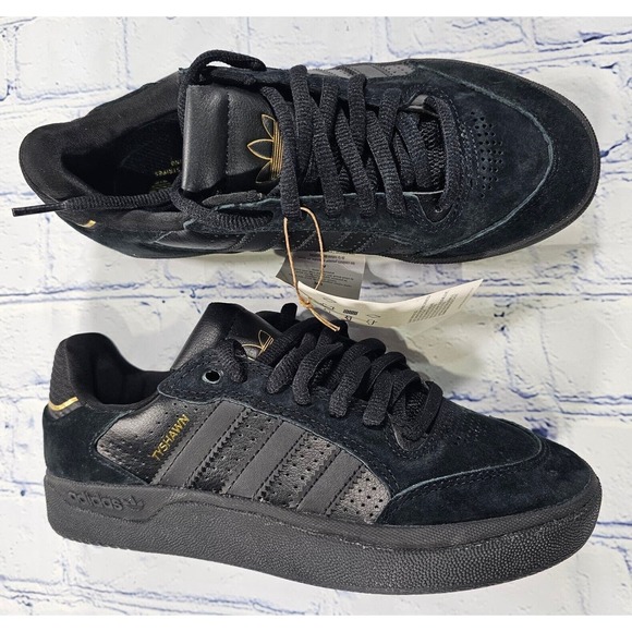 adidas Tyshawn Low Black Gold Metallic 2022 Skateboarding Shoe YOUTH 4 WOMENS 5 main image 9